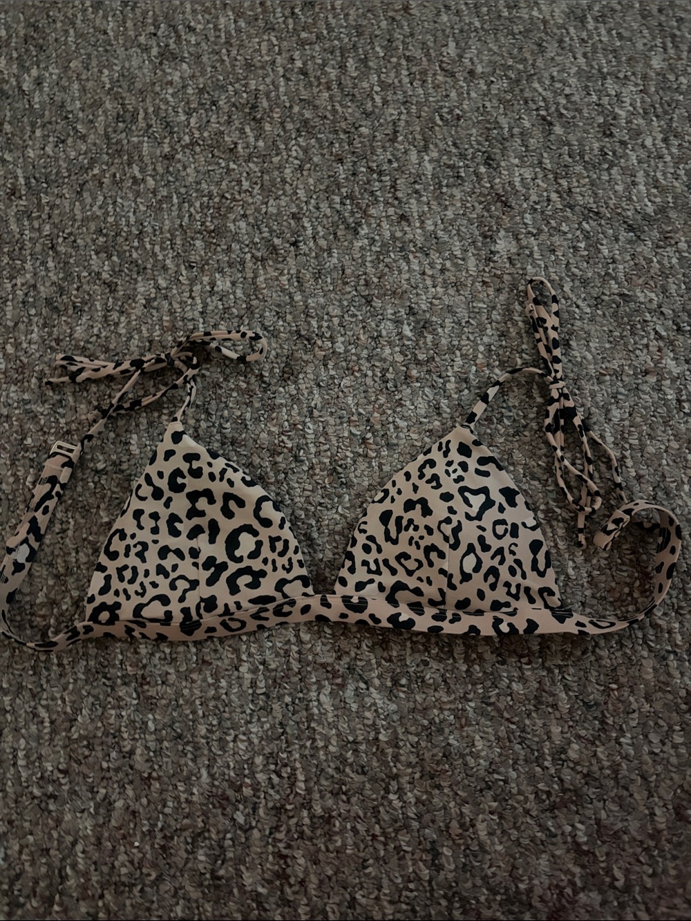 Leopard Print Triangle Bikini Top